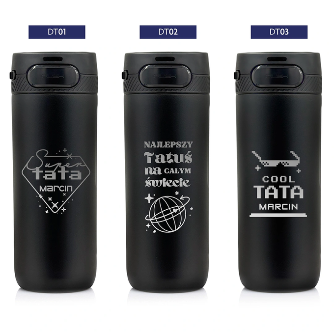 Kubek termiczny z grawerem dla Taty na Dzień Ojca Majestic Sport Nord 600 ml czarny