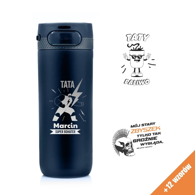 Kubek termiczny z grawerem dla Taty na Dzień Ojca Majestic Sport Nord 600 ml niebieski