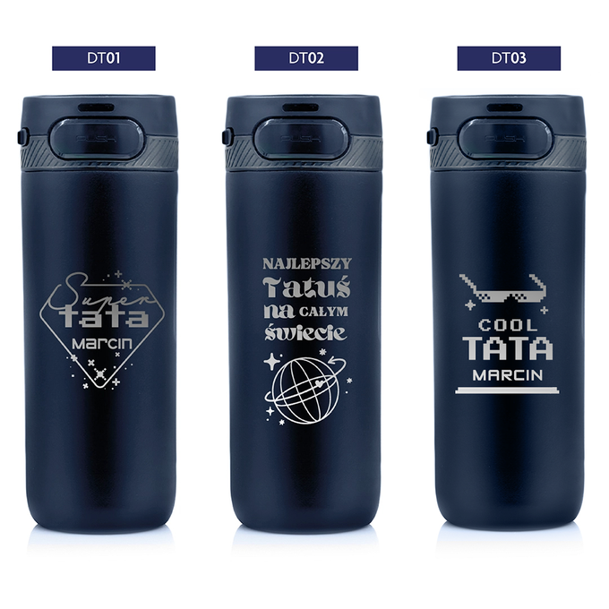 Kubek termiczny z grawerem dla Taty na Dzień Ojca Majestic Sport Nord 600 ml niebieski