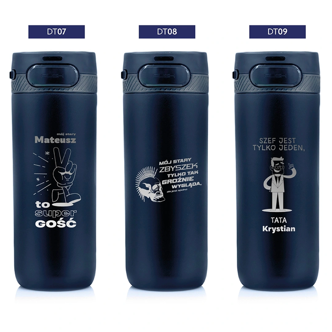 Kubek termiczny z grawerem dla Taty na Dzień Ojca Majestic Sport Nord 600 ml niebieski