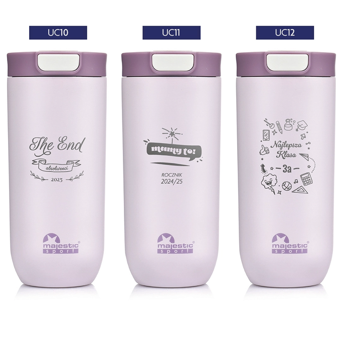 Kubek termiczny z grawerem dla ucznia absolwenta Majestic Sport Bullet 540 ml różowy