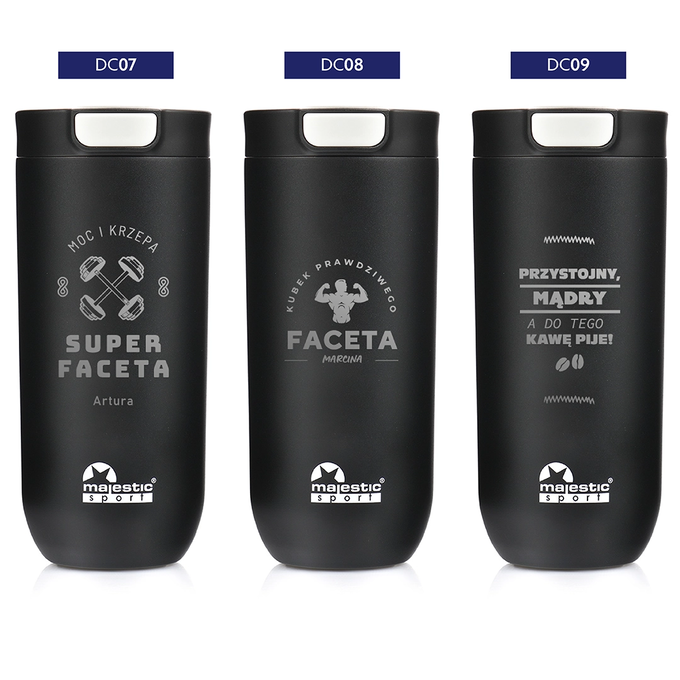 Kubek termiczny z grawerem na Dzień Chłopaka Majestic Sport Bullet 540 ml czarny
