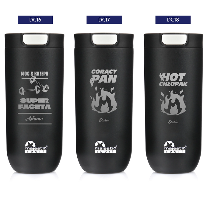 Kubek termiczny z grawerem na Dzień Chłopaka Majestic Sport Bullet 540 ml czarny