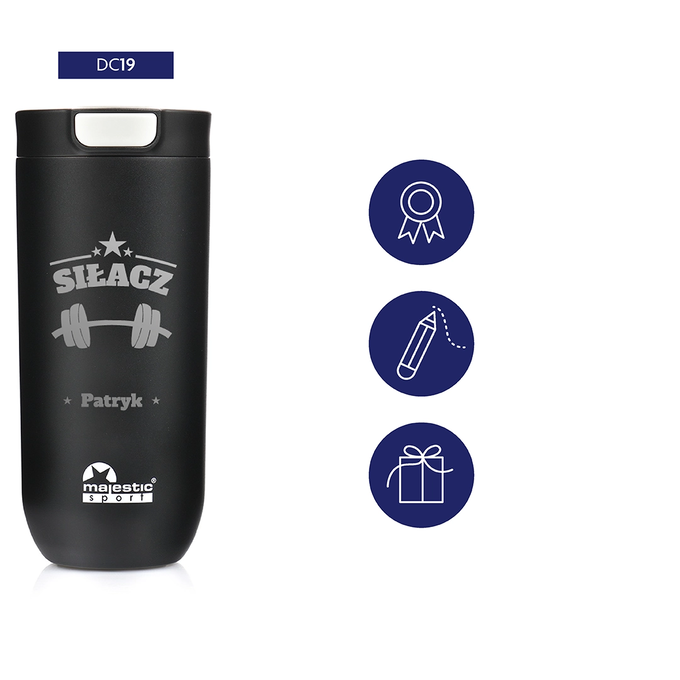 Kubek termiczny z grawerem na Dzień Chłopaka Majestic Sport Bullet 540 ml czarny