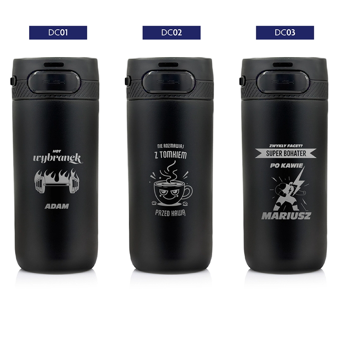 Kubek termiczny z grawerem na Dzień Chłopaka Majestic Sport Nord 420 ml czarny