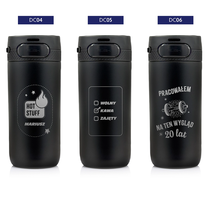 Kubek termiczny z grawerem na Dzień Chłopaka Majestic Sport Nord 420 ml czarny