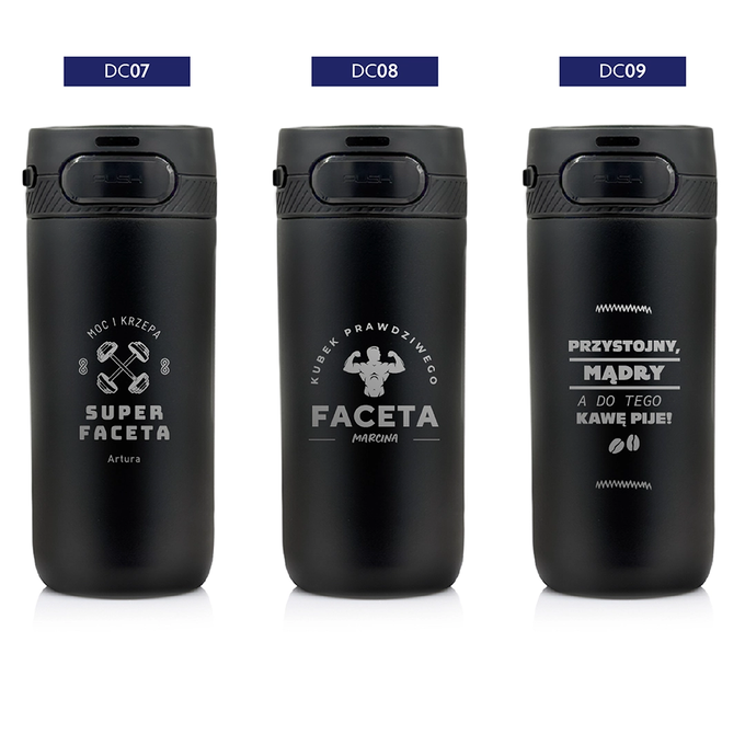 Kubek termiczny z grawerem na Dzień Chłopaka Majestic Sport Nord 420 ml czarny