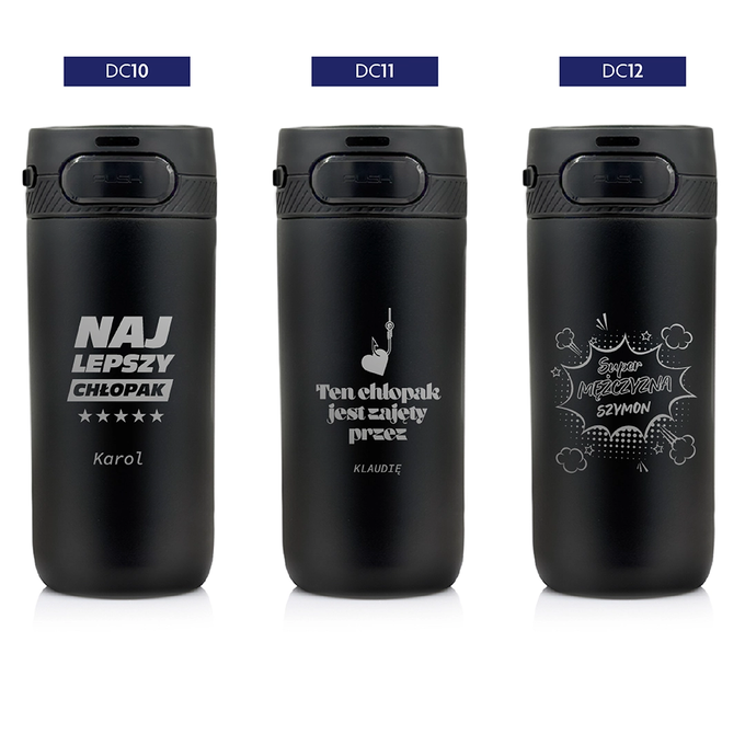 Kubek termiczny z grawerem na Dzień Chłopaka Majestic Sport Nord 420 ml czarny