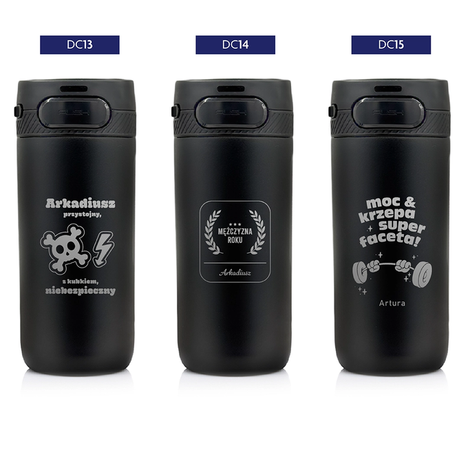 Kubek termiczny z grawerem na Dzień Chłopaka Majestic Sport Nord 420 ml czarny