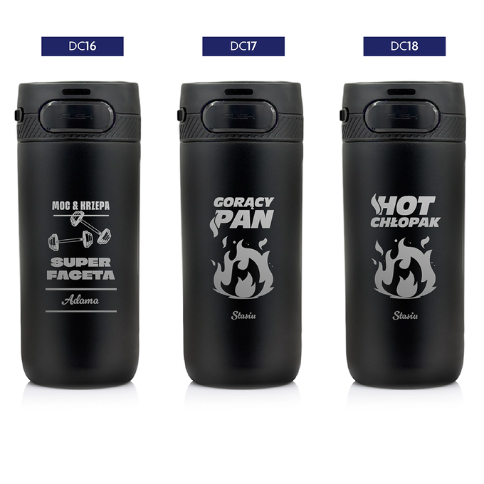 Kubek termiczny z grawerem na Dzień Chłopaka Majestic Sport Nord 420 ml czarny