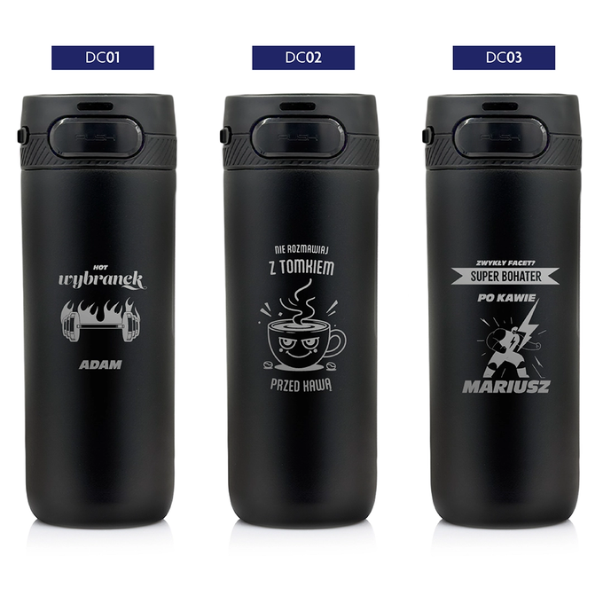 Kubek termiczny z grawerem na Dzień Chłopaka Majestic Sport Nord 600 ml czarny