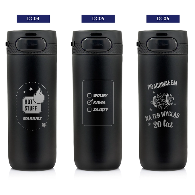 Kubek termiczny z grawerem na Dzień Chłopaka Majestic Sport Nord 600 ml czarny