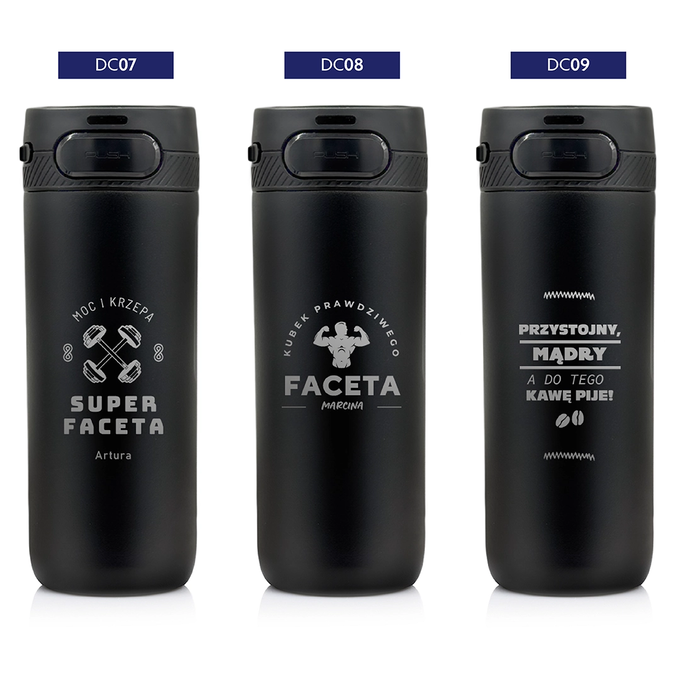 Kubek termiczny z grawerem na Dzień Chłopaka Majestic Sport Nord 600 ml czarny