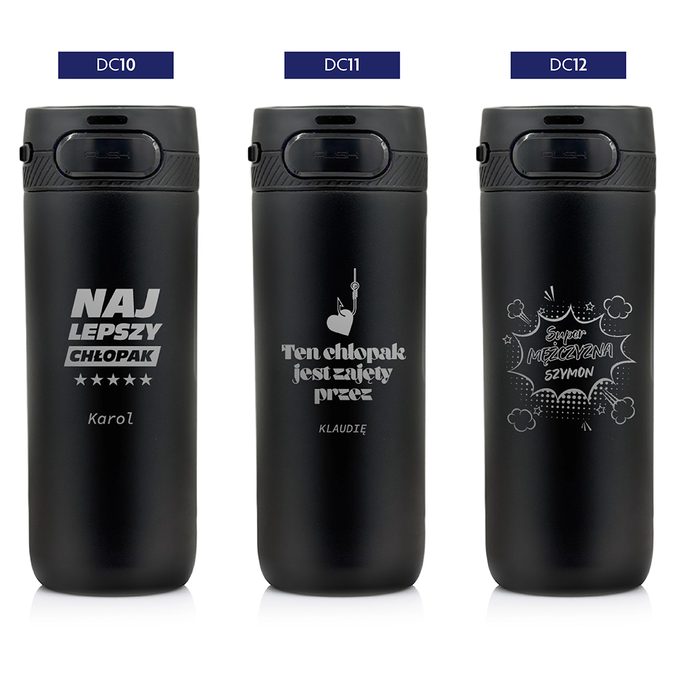 Kubek termiczny z grawerem na Dzień Chłopaka Majestic Sport Nord 600 ml czarny