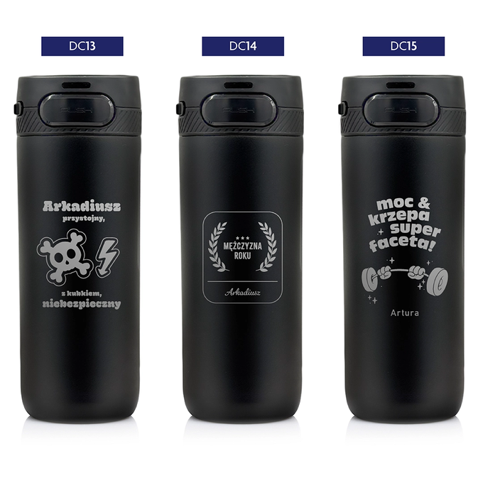 Kubek termiczny z grawerem na Dzień Chłopaka Majestic Sport Nord 600 ml czarny