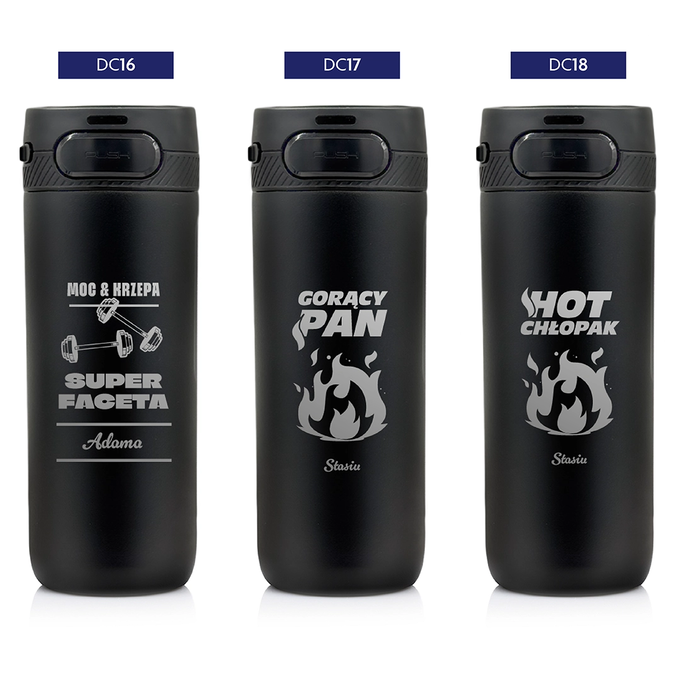 Kubek termiczny z grawerem na Dzień Chłopaka Majestic Sport Nord 600 ml czarny