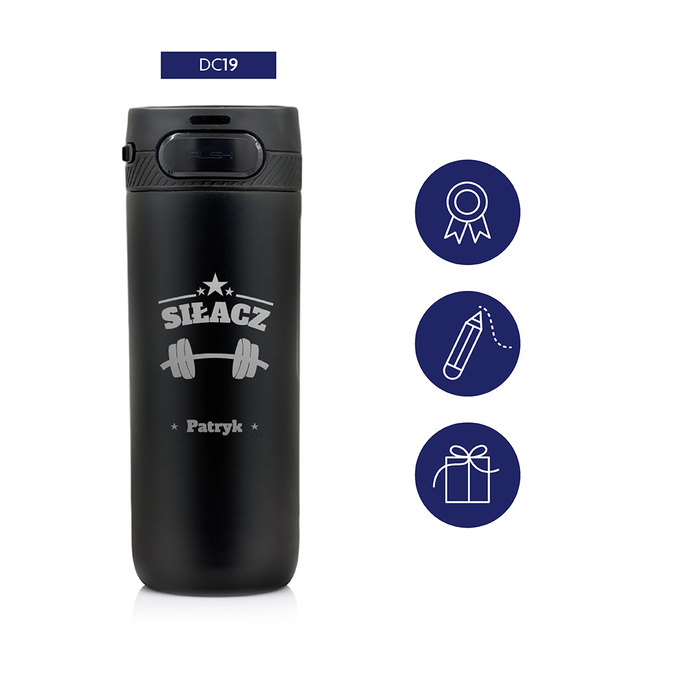 Kubek termiczny z grawerem na Dzień Chłopaka Majestic Sport Nord 600 ml czarny