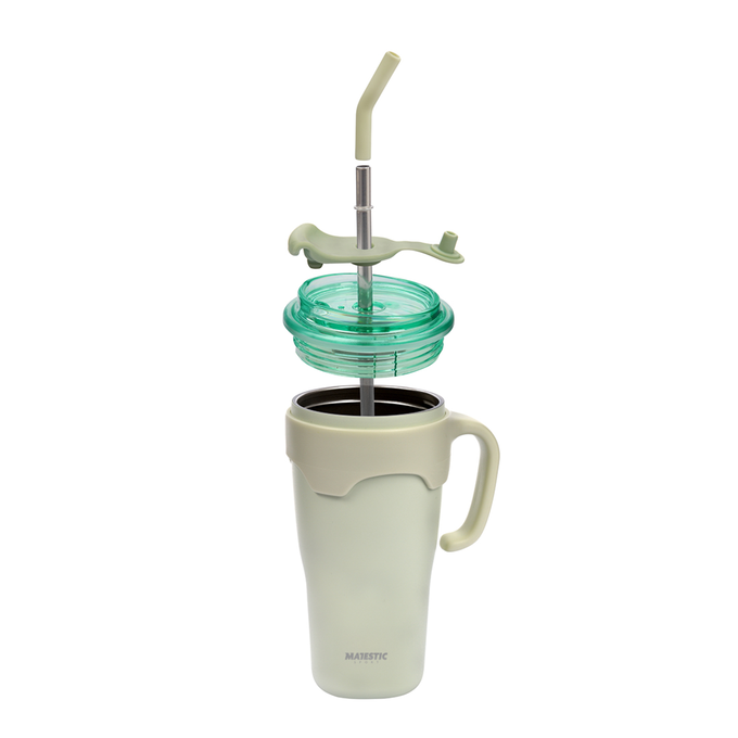 Kubek termiczny ze słomką Majestic Sport Jelly 650 ml zielony