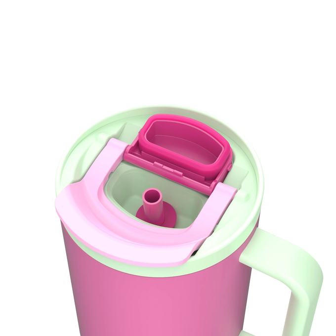 Kubek termiczny ze słomką teleskopową Kambukka Rio 950 ml Bubblegum Mint