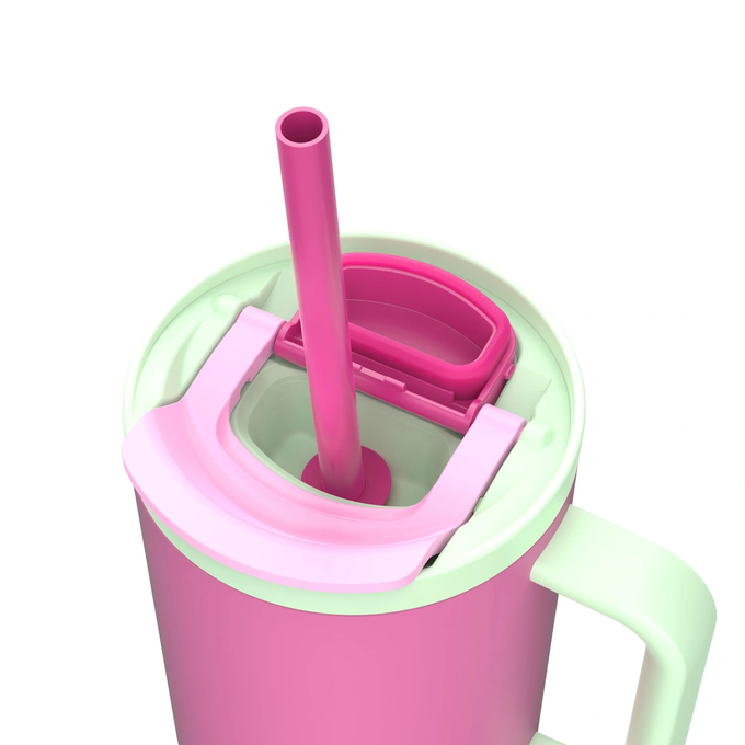 Kubek termiczny ze słomką teleskopową Kambukka Rio 950 ml Bubblegum Mint