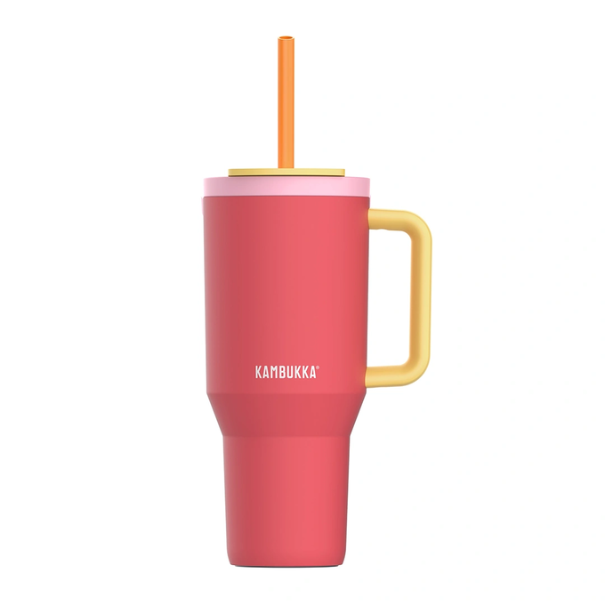 Kubek termiczny ze słomką teleskopową Kambukka Rio 950 ml Pink Papaya