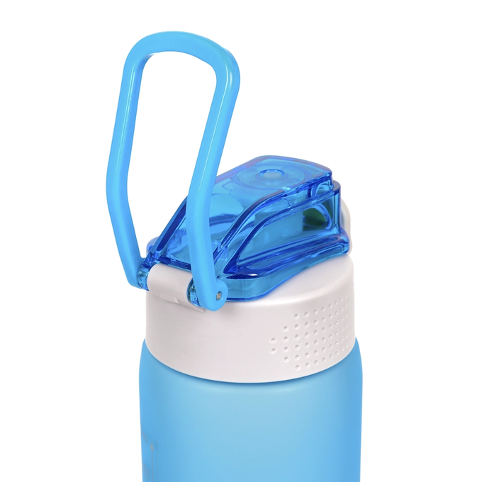 Niebieska matowa butelka tritanowa na wodę o pojemności 750l, Majestic Sport Okosei Mat z uchwytem