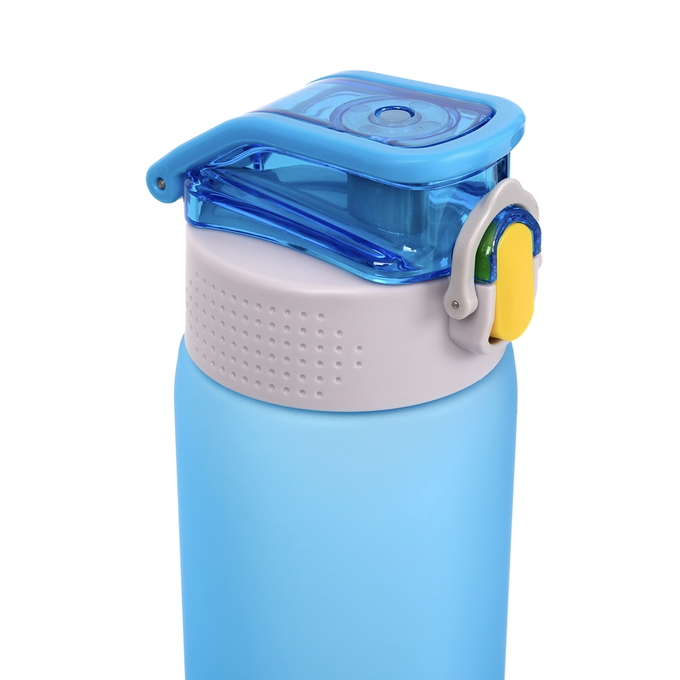 Niebieska matowa butelka tritanowa na wodę o pojemności 750l, Majestic Sport Okosei Mat, z zakrętką zintegrowaną z odbudową