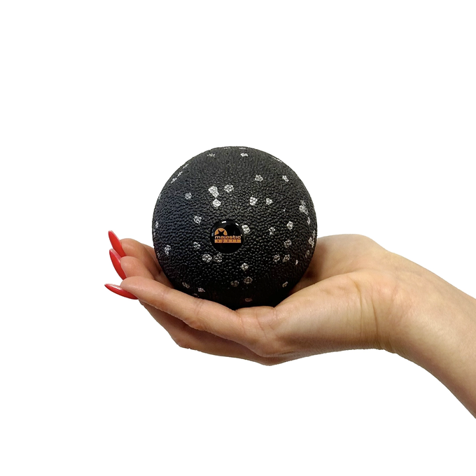 Piłka do masażu, Majestic Sport, TENSO MONO, 8 cm, czarno-szara, mieści się w dłoni