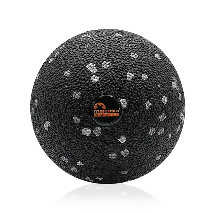 Piłka do masażu, wykonana z materiału EPP, Majestic Sport, Tenso Mono, średnica 8 cm czarno-szara