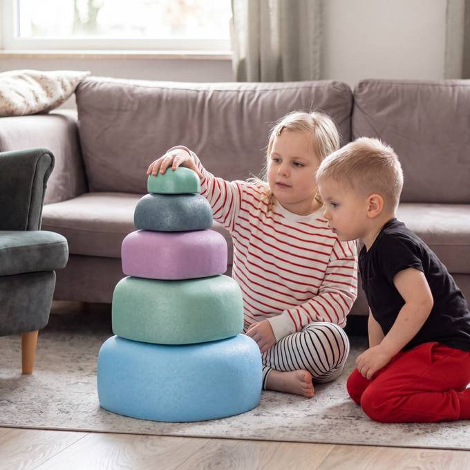 Ścieżka sensoryczna 5-częściowa Majestic Sport ROCKS 28 cm serca niebieska