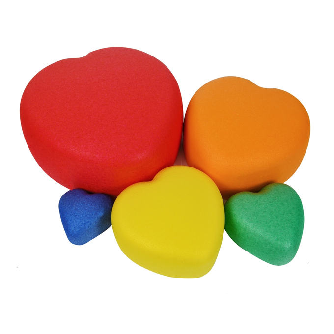 Ścieżka sensoryczna 5-częściowa Majestic Sport ROCKS 28 cm serca tęczowe
