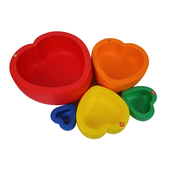Ścieżka sensoryczna 5-częściowa Majestic Sport ROCKS 28 cm serca tęczowe