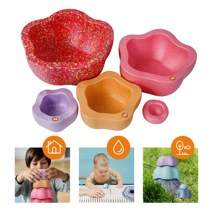 Ścieżka sensoryczna do ćwiczeń równowagi Majestic Sport ROCKS czerwone pastele - zestaw 5 szt.