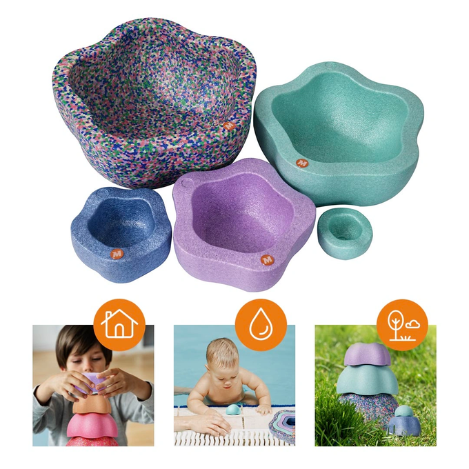 Ścieżka sensoryczna do ćwiczeń równowagi Majestic Sport ROCKS miętowe pastele - zestaw 5 szt.