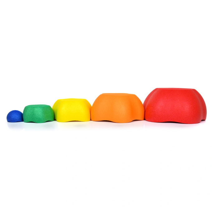 Ścieżka sensoryczna do ćwiczeń równowagi Majestic Sport ROCKS tęczowa - zestaw 5 szt.