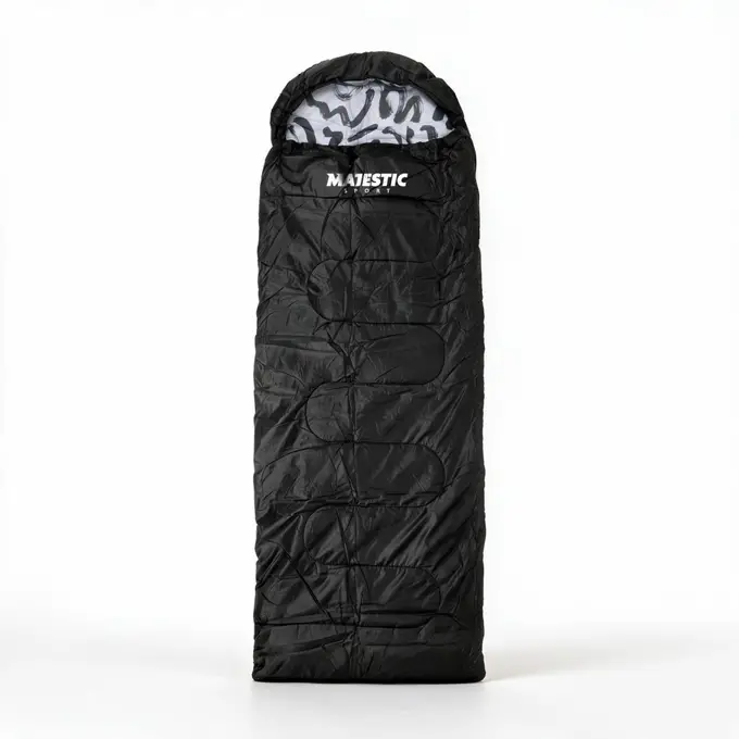 Śpiwór turystyczny Majestic Sport 210x75 cm czarny L-ZIP lewy 