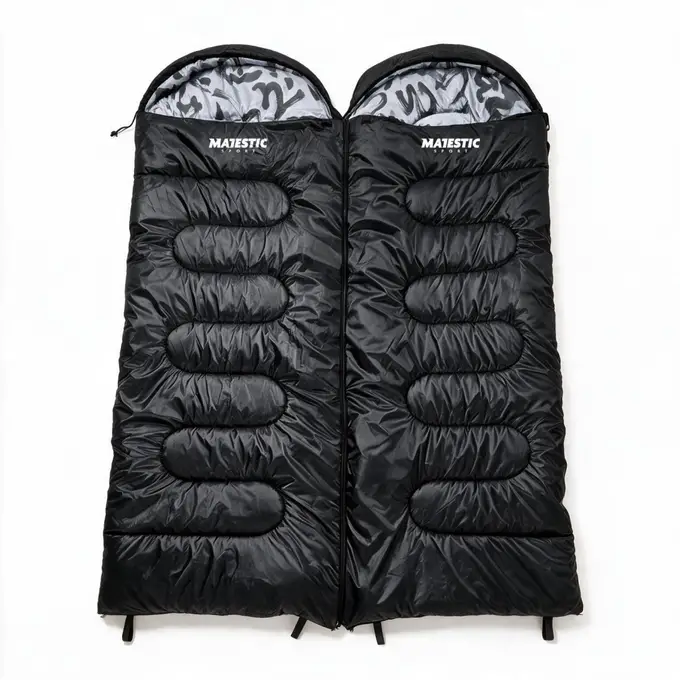 Śpiwór turystyczny Majestic Sport 210x75 cm czarny L-ZIP lewy 