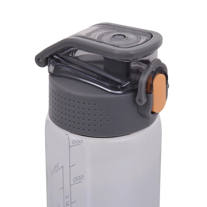 Szara butelka tritanowa na wodę o pojemności 750l, Majestic Sport Okosei Clear, z zakrętką zintegrowaną z odbudową
