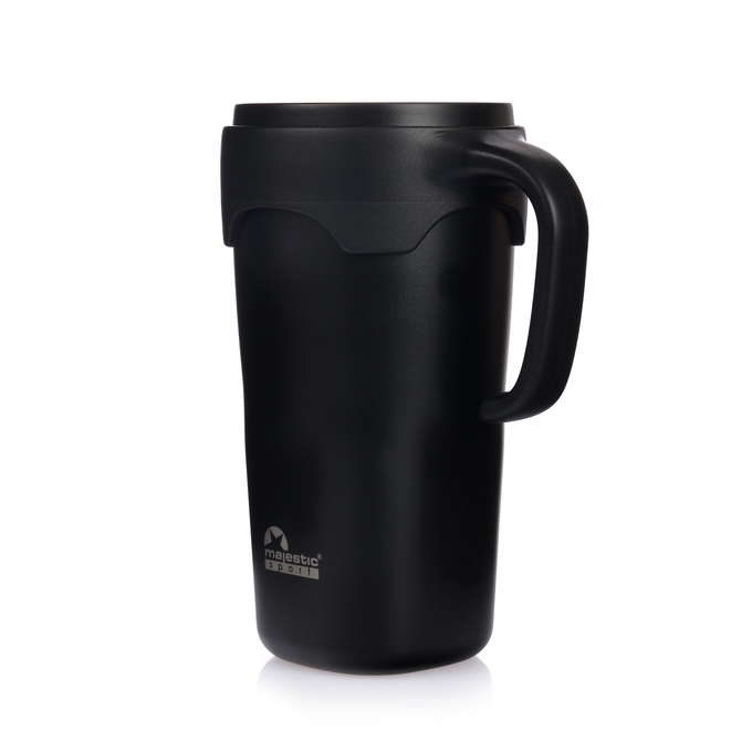 Zestaw dla dwojga - Kubek termiczny ze słomką Majestic Sport Jelly 650 ml czarny i różowy