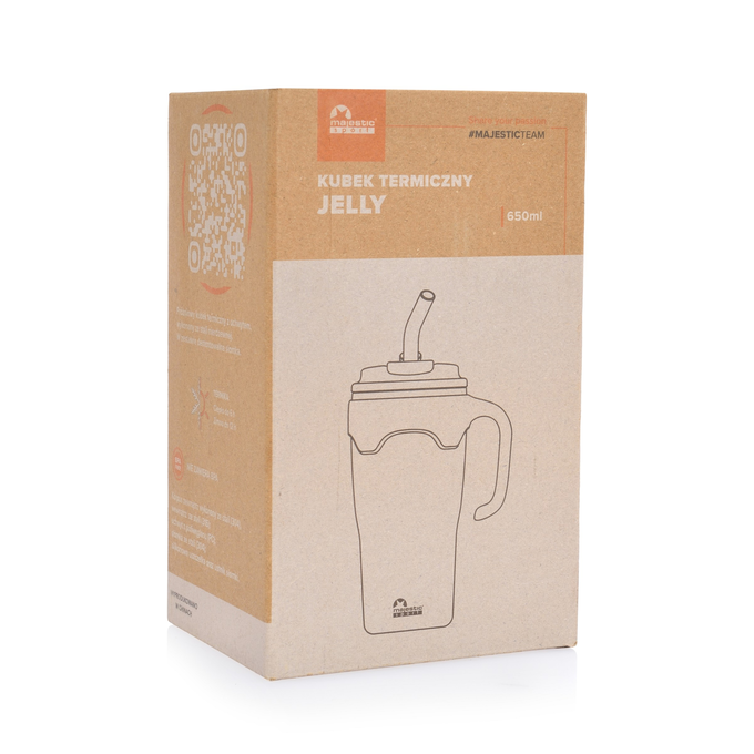 Zestaw dla dwojga - Kubeki termiczne ze słomką Majestic Sport Jelly 650 ml oraz Majestic Sport Hoody 420 ml (różowy)