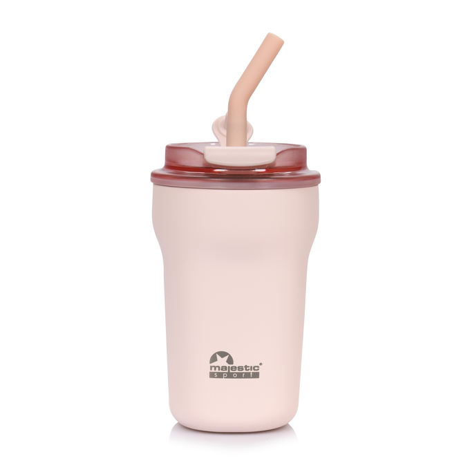 Zestaw dla dwojga - Kubeki termiczne ze słomką Majestic Sport Jelly 650 ml oraz Majestic Sport Hoody 420 ml (różowy)
