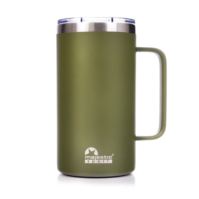 Zielony kubek termiczny z uchwytem, Majestic Sport Gump o pojemności 650 ml, idealny na kawę lub herbatę