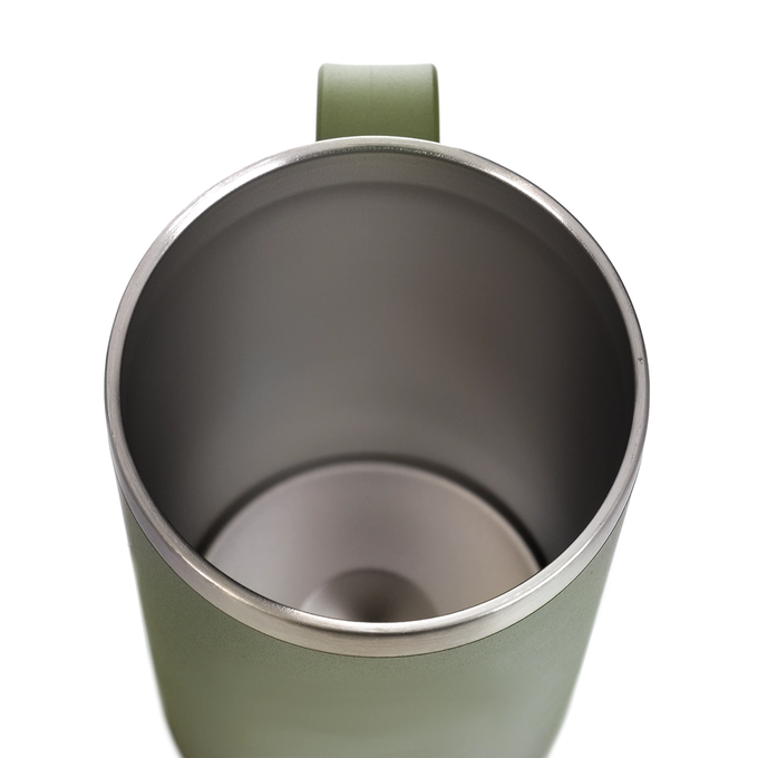 Zielony kubek termiczny z uchwytem o pojemności 650 ml Majestic Sport Gump z solidnym stalowym wnętrzem