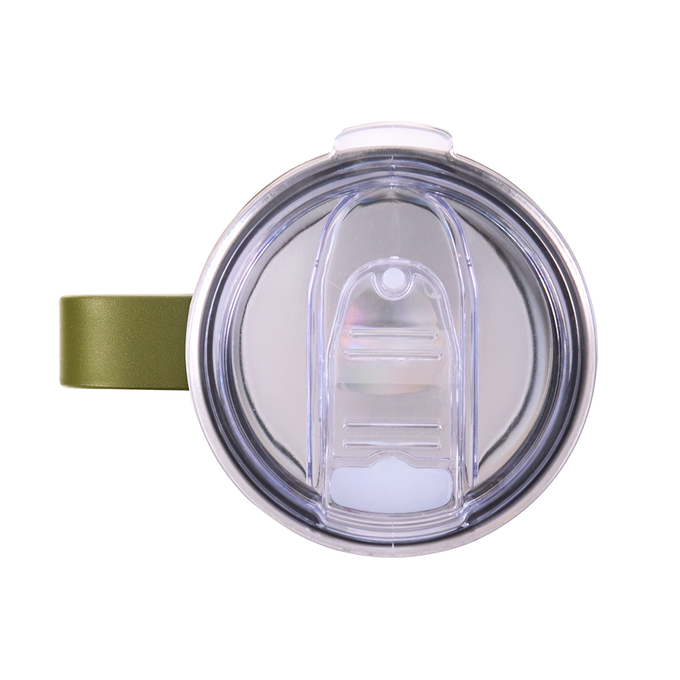 Zielony kubek termiczny z uchwytem o pojemności 650 ml z logotypem Majestic Sport Gump, zamknięty ustnik