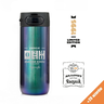 Holograficzny kubek termiczny z grawerem na urodziny z logotypem Majestic Sport Nord, o pojemności 600 ml, świetny pomysł na prezent