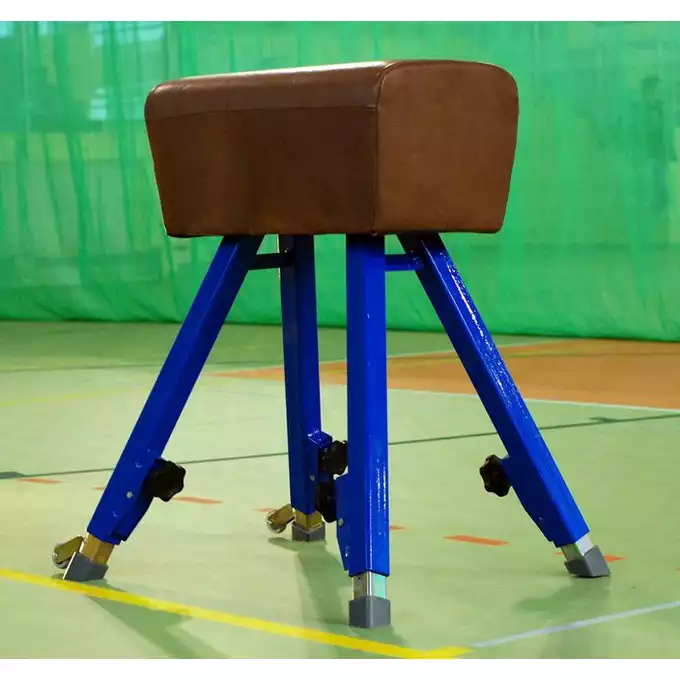 Kozioł gimnastyczny z regulacją wysokości skóra naturalna