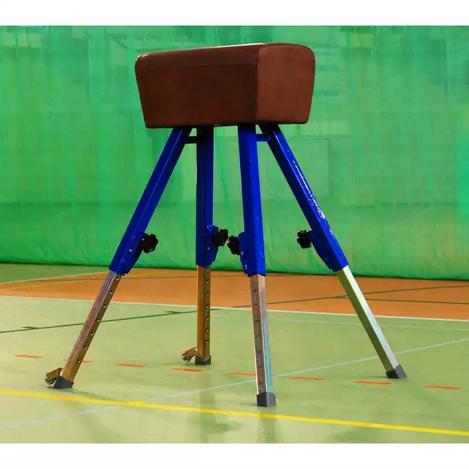 Kozioł gimnastyczny z regulacją wysokości skóra naturalna