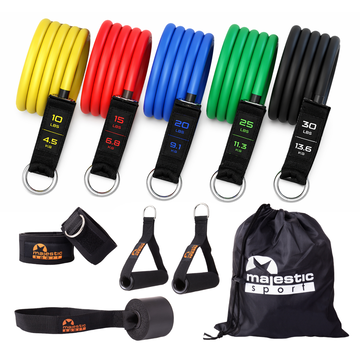 Zestaw gum oporowych do ćwiczeń ekspander PRO Majestic Sport 5 sztuk