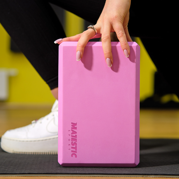 Kostka do jogi Majestic Yoga różowa