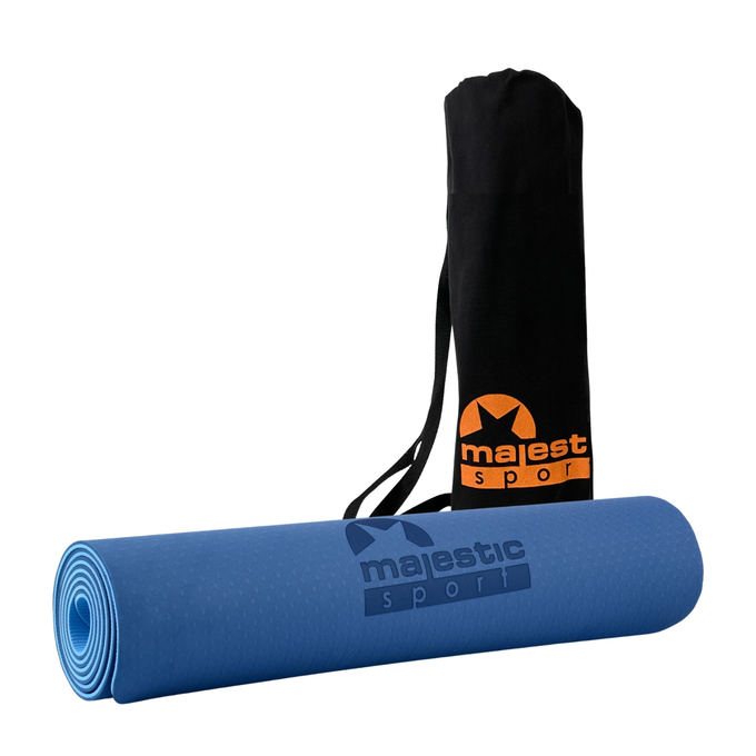 Mata do ćwiczeń Majestic Yoga 183x61x0,6 cm niebieska